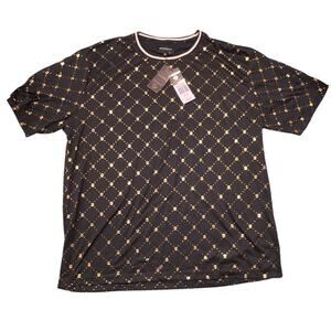 Drill Clothing Company Big Men's Crown Pattern Black & Gold T-Shirt Size 4X New